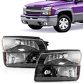 Front Bumper Lamp Pair for Chevy Avalanche (2002–2006) - Black
