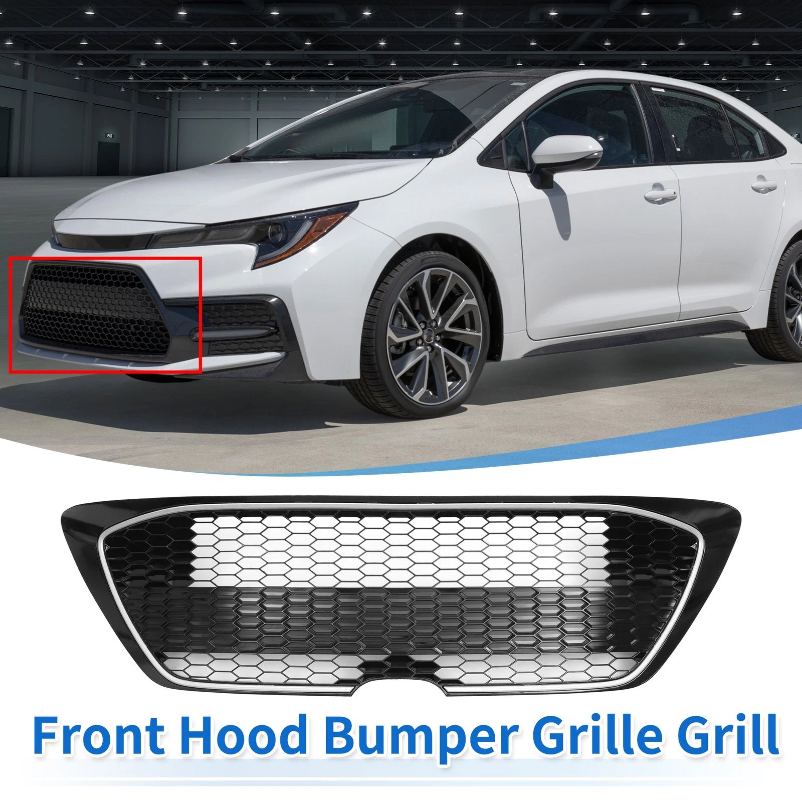 Front Hood Bumper Grille for Toyota Corolla LE (2020–2022) No.5310202290