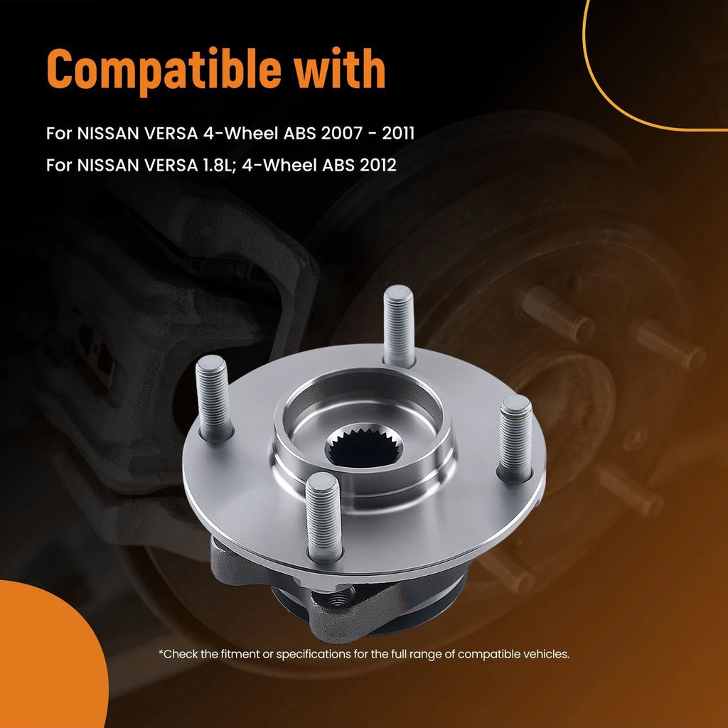 Front Wheel Bearing Hub for Nissan Versa (2007–2012) 40202EM30C L&R 4-Lug ABS