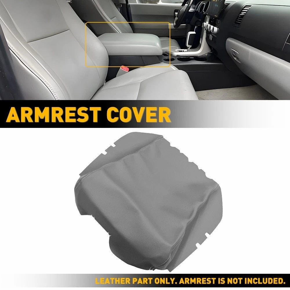 Middle Console Lid Armrest Leather Cover Trim for Toyota Tundra (2007–2013)