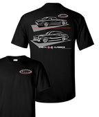 T-Shirt for Chevy Nova SS Super Sport Classic Silhouette Black (1969–1974)