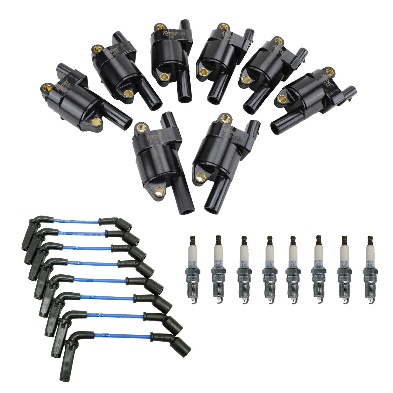 Set of 8 NGK Ignition Coil Wires & Iridium Spark Plugs for Ascender Envoy Rainier V8