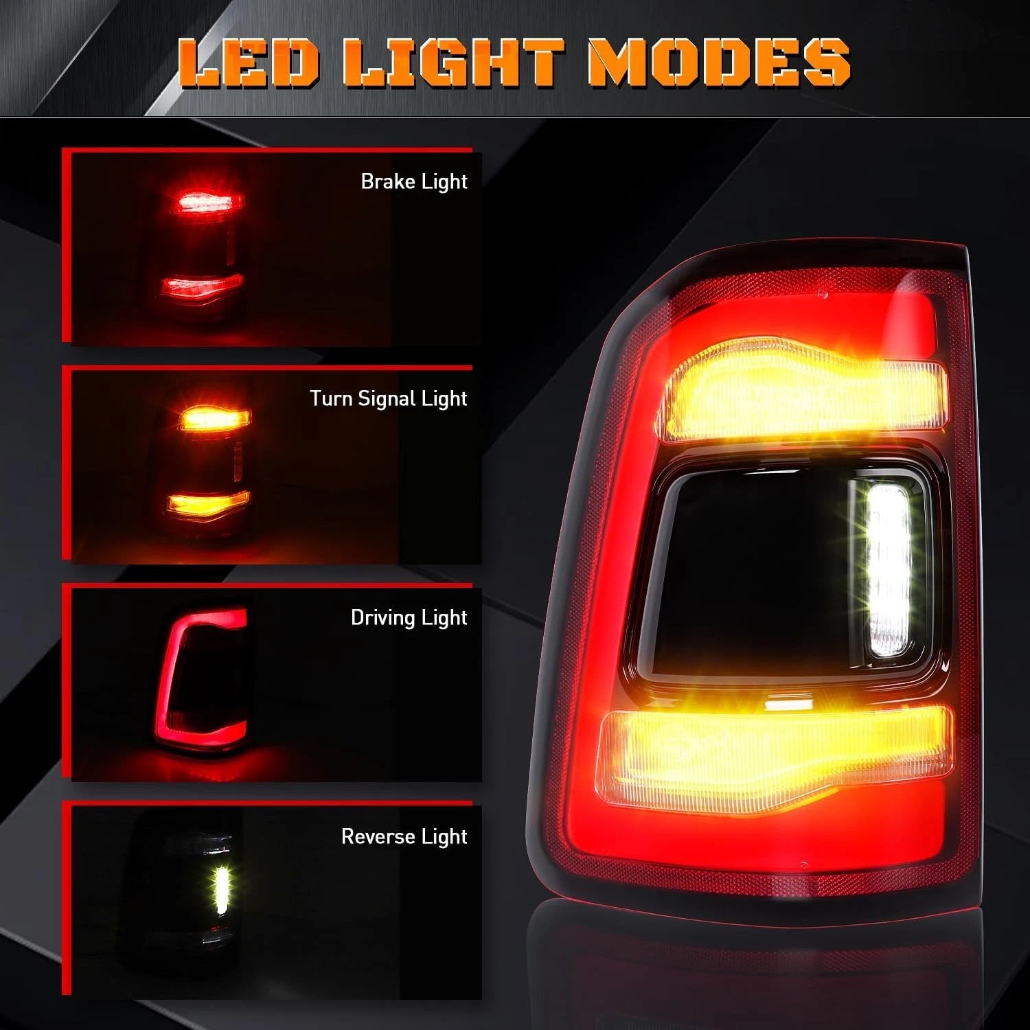 Driver LED Tail Light w/ Blind Spot for Dodge RAM 2500 3500 (2019–2024)