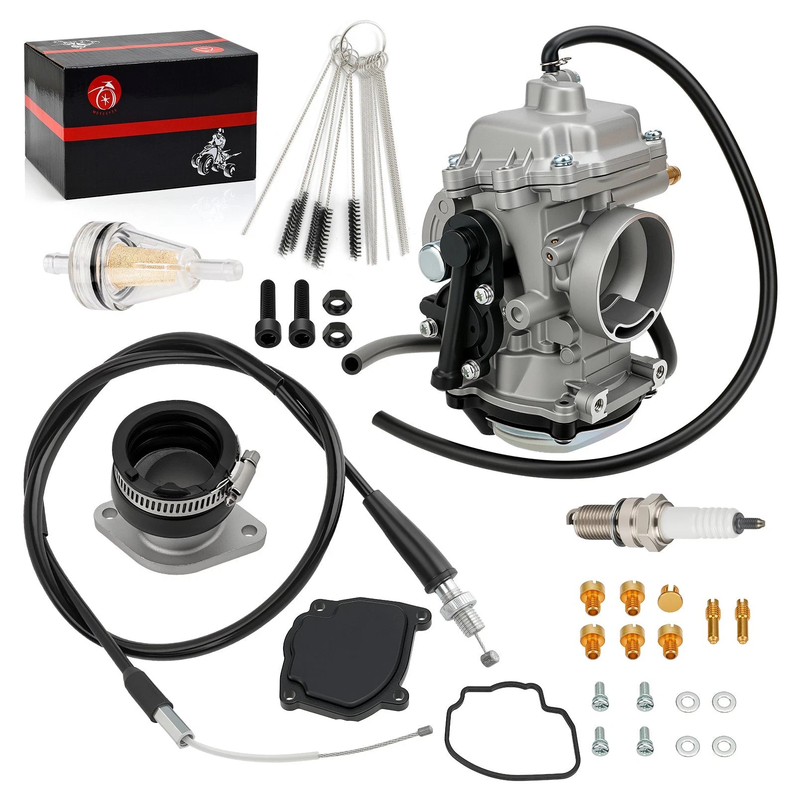 Carburetor w/ Intake Manifold & Throttle Cable for Yamaha Bear Tracker 250 (1999–2004)