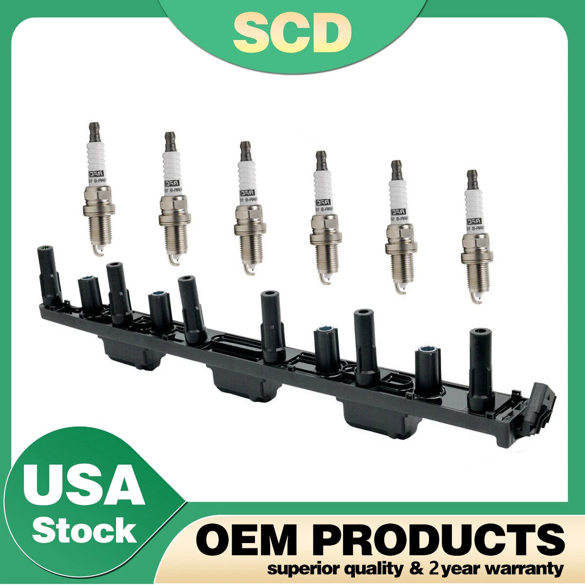 Ignition Coil & 6 Spark Plugs for Jeep Grand Cherokee Wrangler TJ (2000–2006) UF296