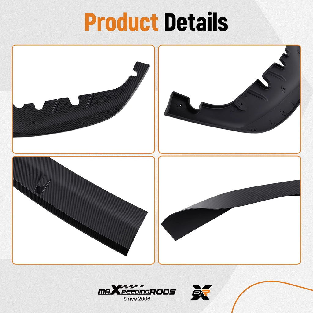Set of 4 Carbon Style Front Extensions for BMW G30 G31 5 Series M Sport (2017–2020)