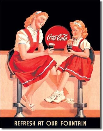 Vintage Tin Metal Sign for Coca Cola Soda Fountain Drive In (1132)