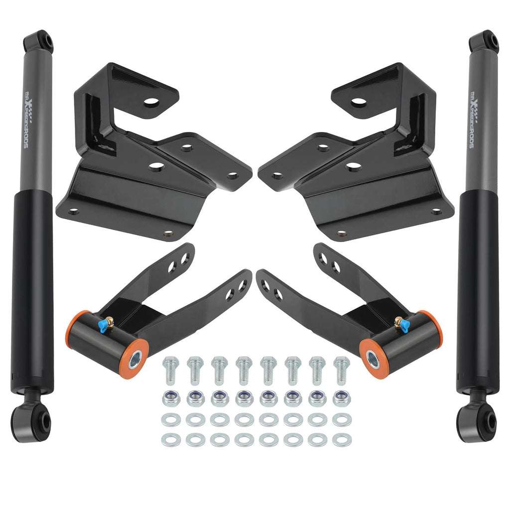4" Lowering Kit Rear Shocks Shackles for Silverado Sierra 1500 (2007–2018)