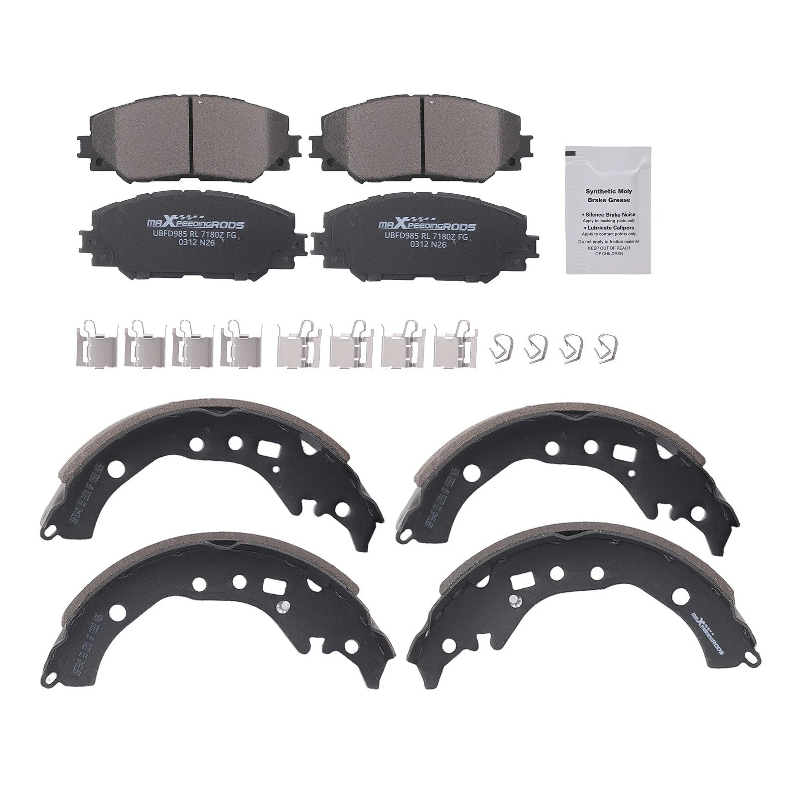Front Brake Pads & Rear Shoes Set for Scion xD (2008–2014) / Toyota Corolla (2009–2019)