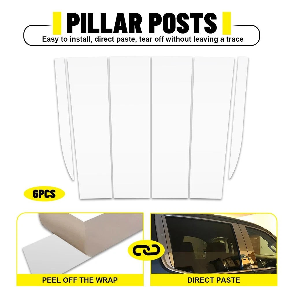 Set of 6 Pillar Posts Door Trim for GMC Sierra Chevrolet Silverado 1500 (2019–2024)