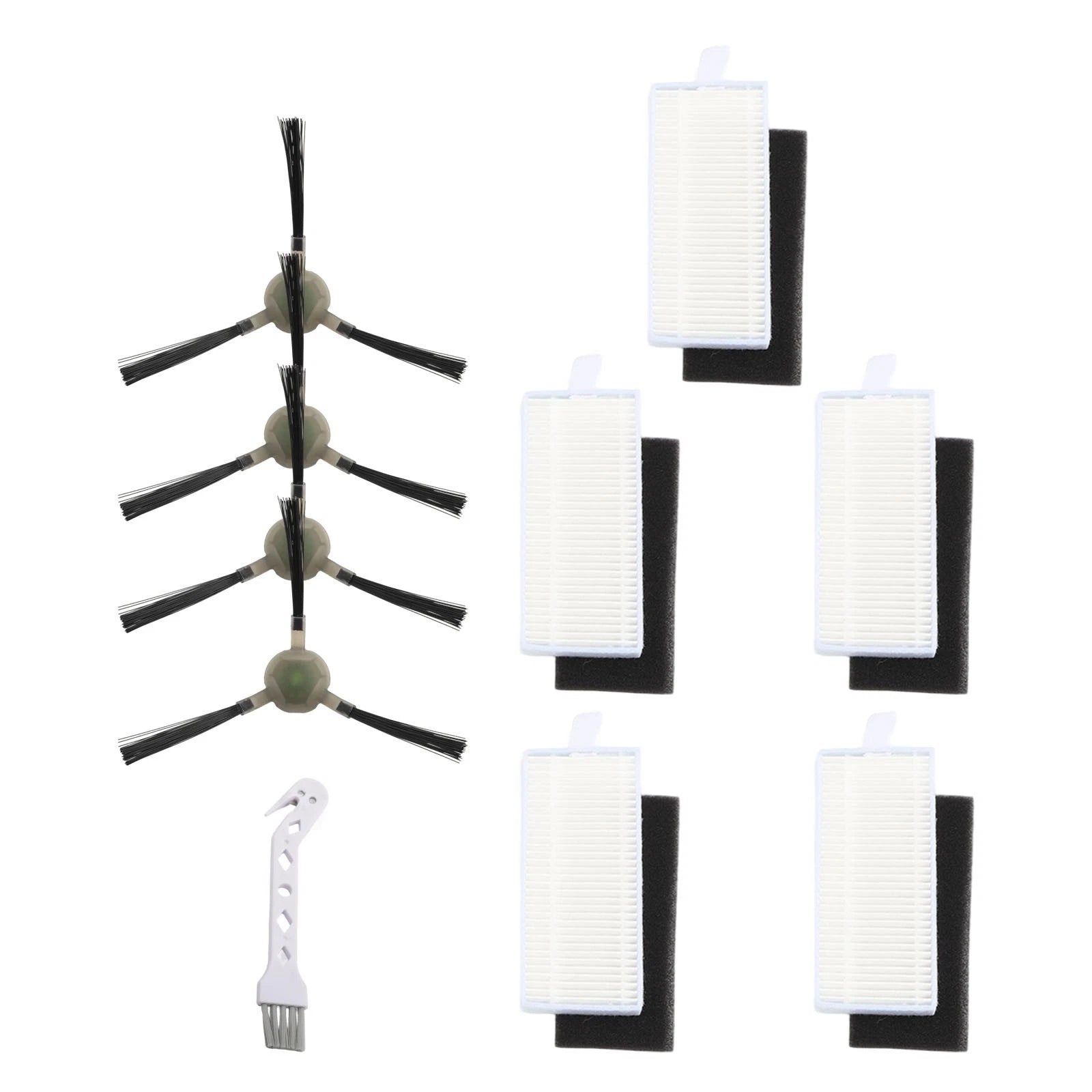 Set of 4 Indoor Cleaning Filters & Side Brushes for Compatible Models