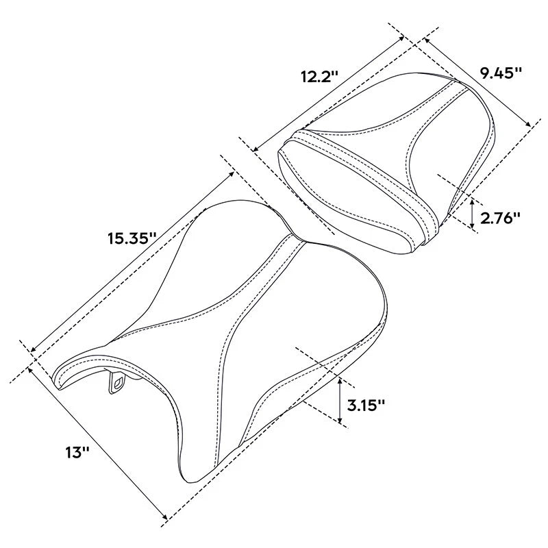 Black Driver Passenger Seat for Suzuki GSX-R 600 750 (2006–2007)