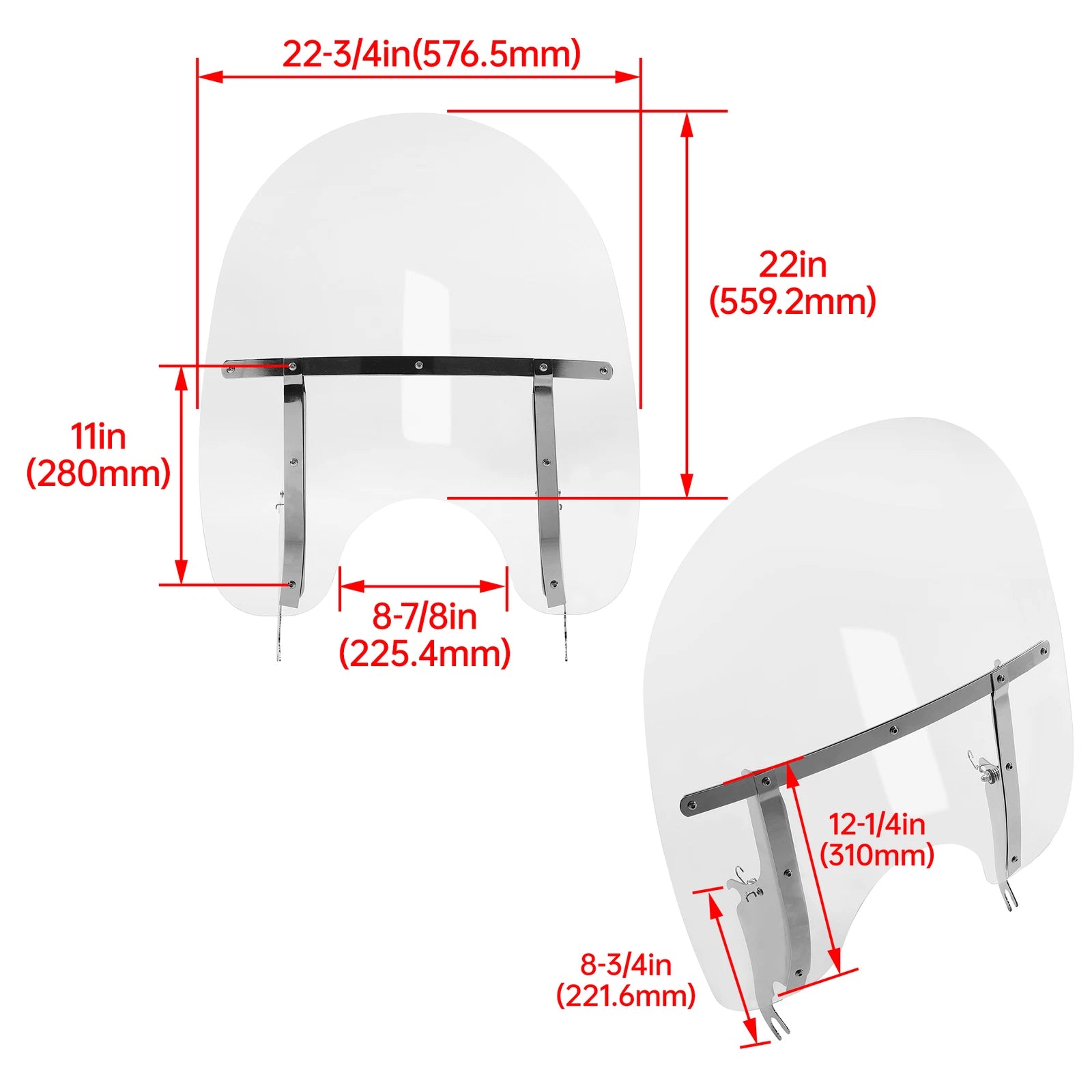 26" Acrylic Windscreen for Harley Softail Deluxe Fat Boy (2000–2017)