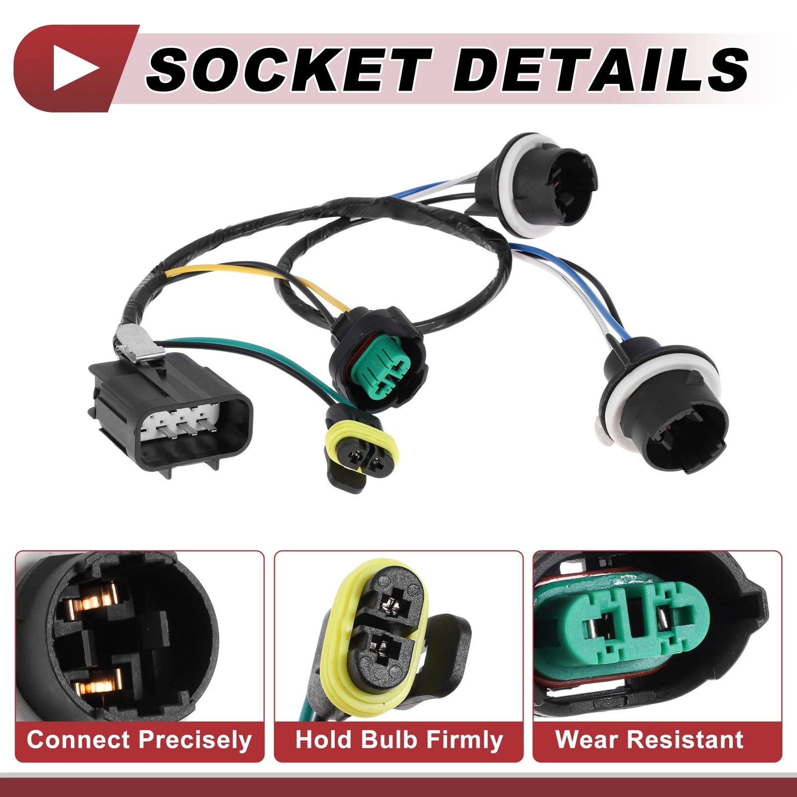 Headlight Light Socket Wiring for Chevy Silverado 1500 (2007–2013) No. 15841609