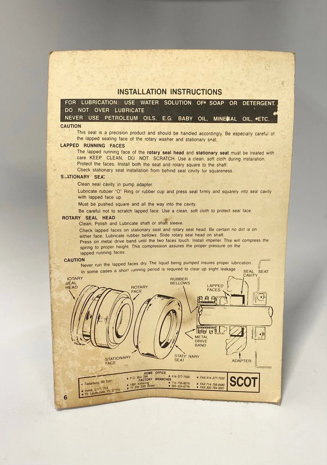 Scot Pump Seawater Pump Seal for 101.000.251 (5/8" Shaft)