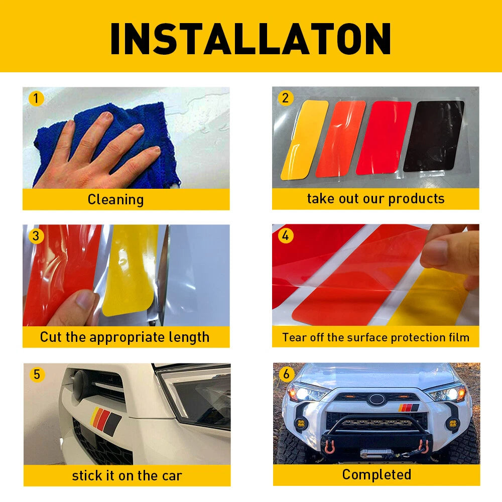 Tri-Color Decal Stickers for Lexus GX LX Toyota Sequoia FJ Cruiser RAV4 (2000–2023)