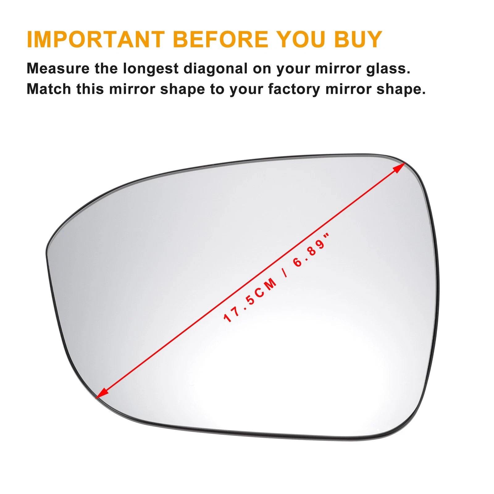 Left Side Heated White Mirror Glass for Nissan Juke (2019–2022)