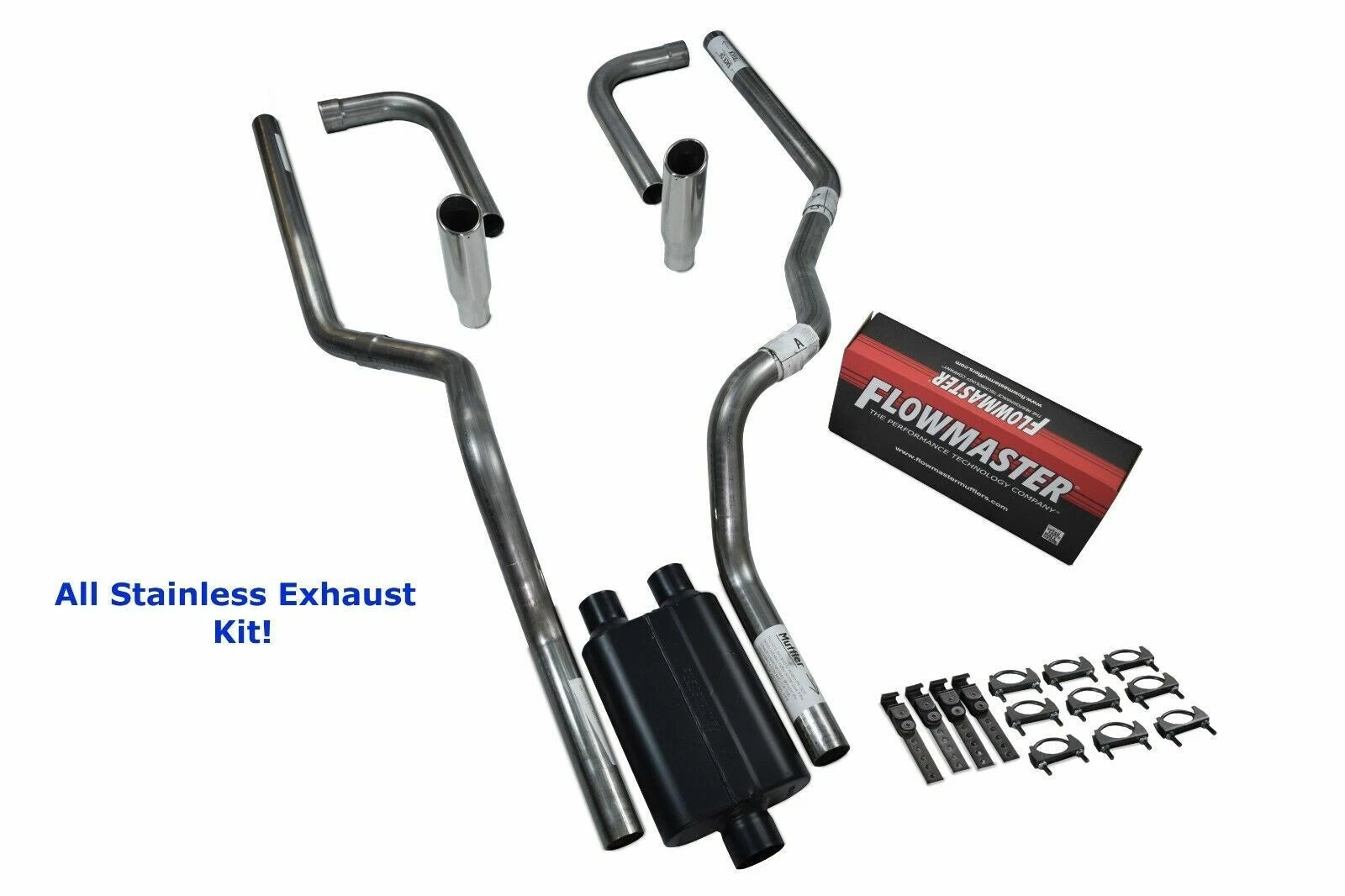 Dual Exhaust for Dodge Ram 1500 (2004–2008) - Stainless Steel, Rolled Side