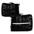 LED DRL Strip Headlight for Chevy Silverado (2007–2014) Smoked Housing