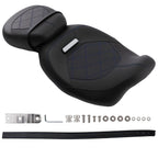 Black Blue Driver & Passenger Seat for Harley Road Glide (2009–2022)