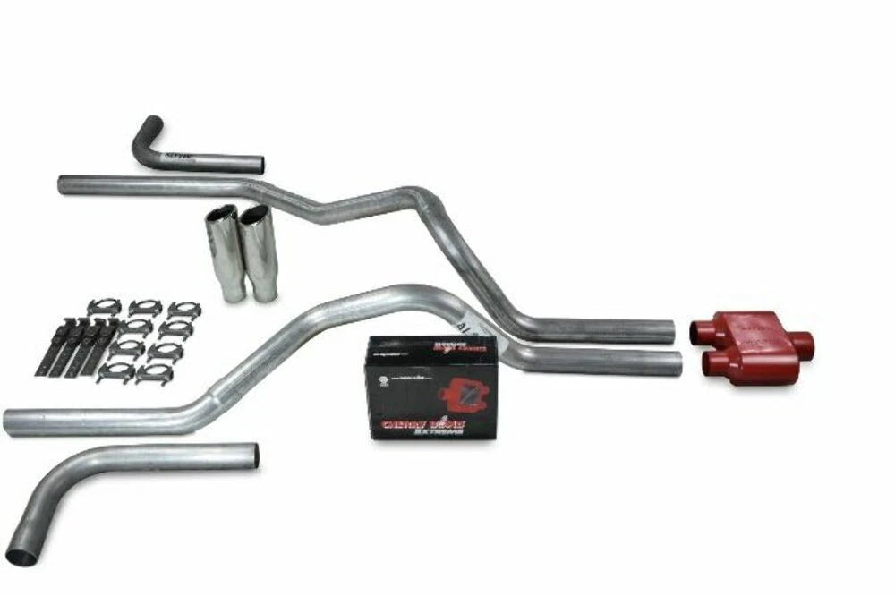 2.5" Dual Exhaust for Chevy GMC 1500 (2019–2025) - Cherry Bomb Extreme Tips