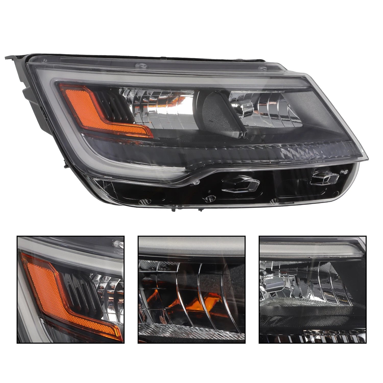 LED Headlight for Ford Explorer Sport (2016–2018) - Black Bezel, Passenger