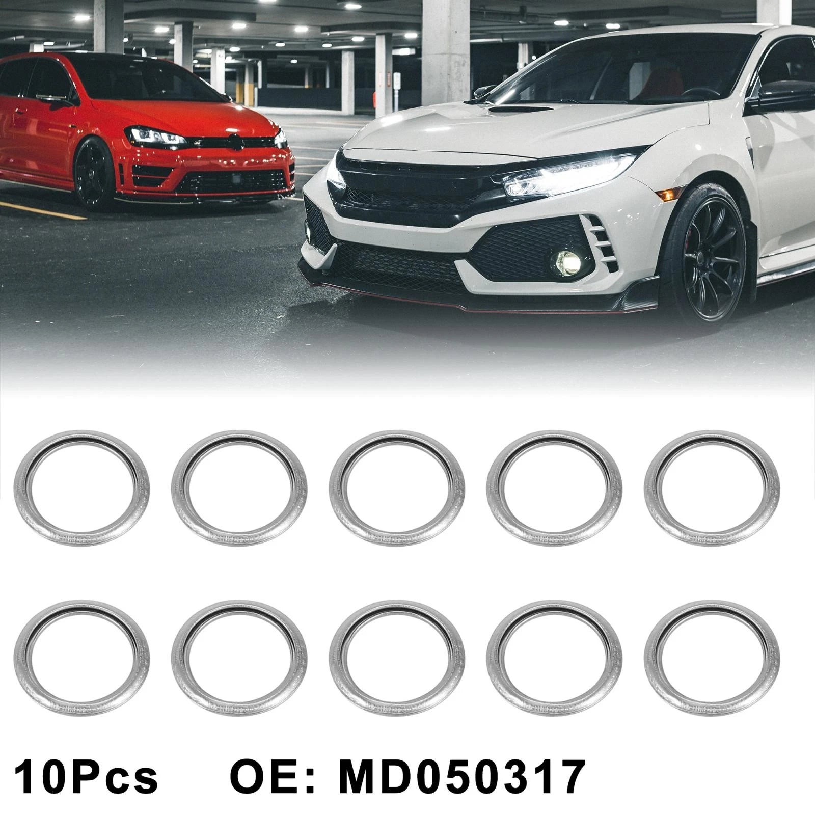 10pcs M14 Oil Drain Plug Gasket for Mitsubishi Lancer Outlander Eclipse (MD050317)