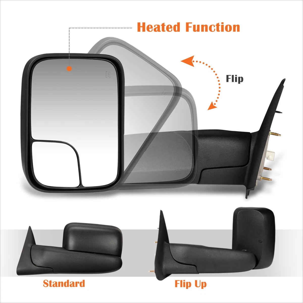 Powered Heated Towing Mirror Right for Dodge Ram 1500/2500/3500 (2002–2009)