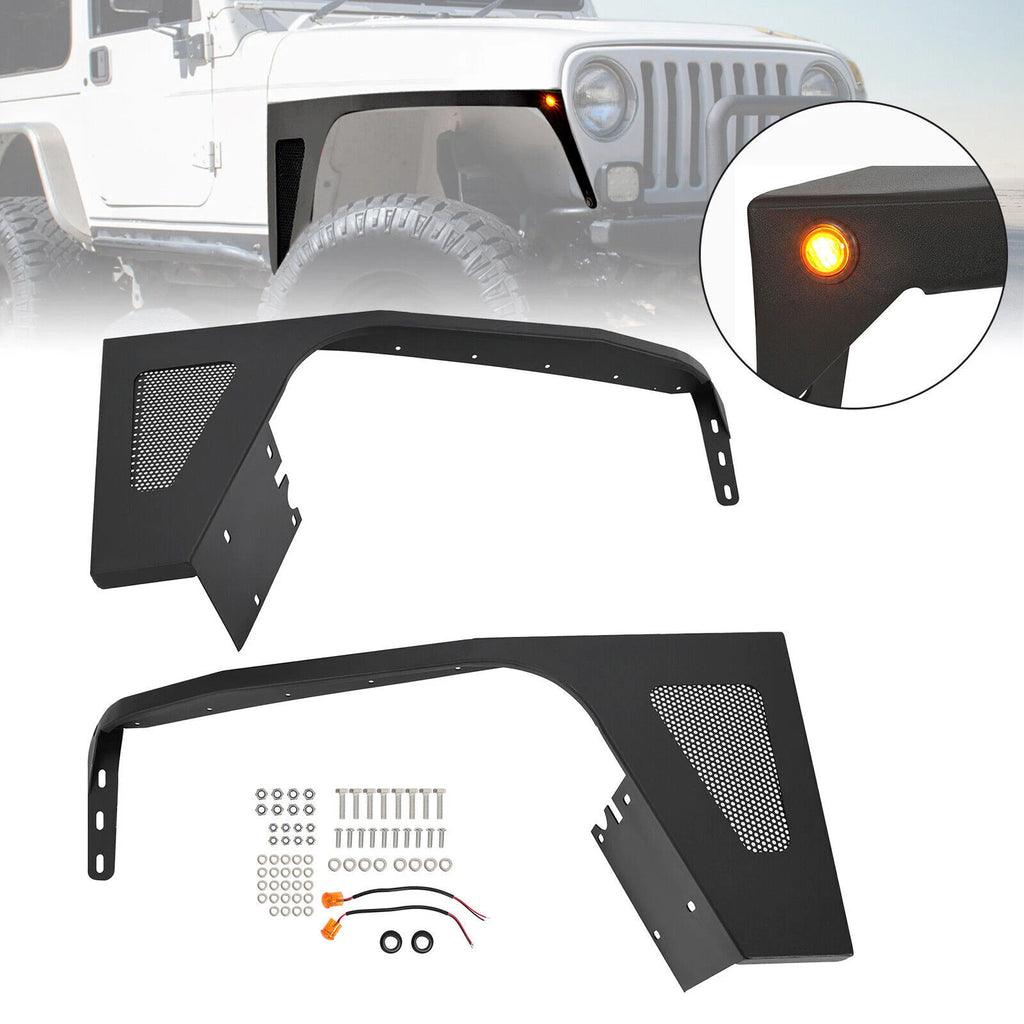 Steel Fender Flares Armor Guard w/Light for Jeep Wrangler TJ (1997–2006)