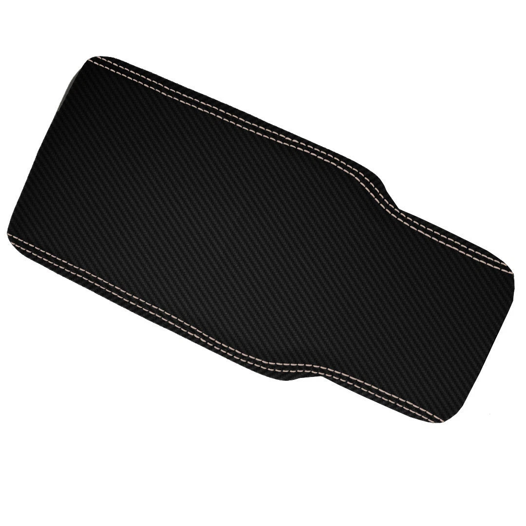 Console Lid Cover for Lincoln Town Car (2003–2011) PVC Carbon Beige Stitch