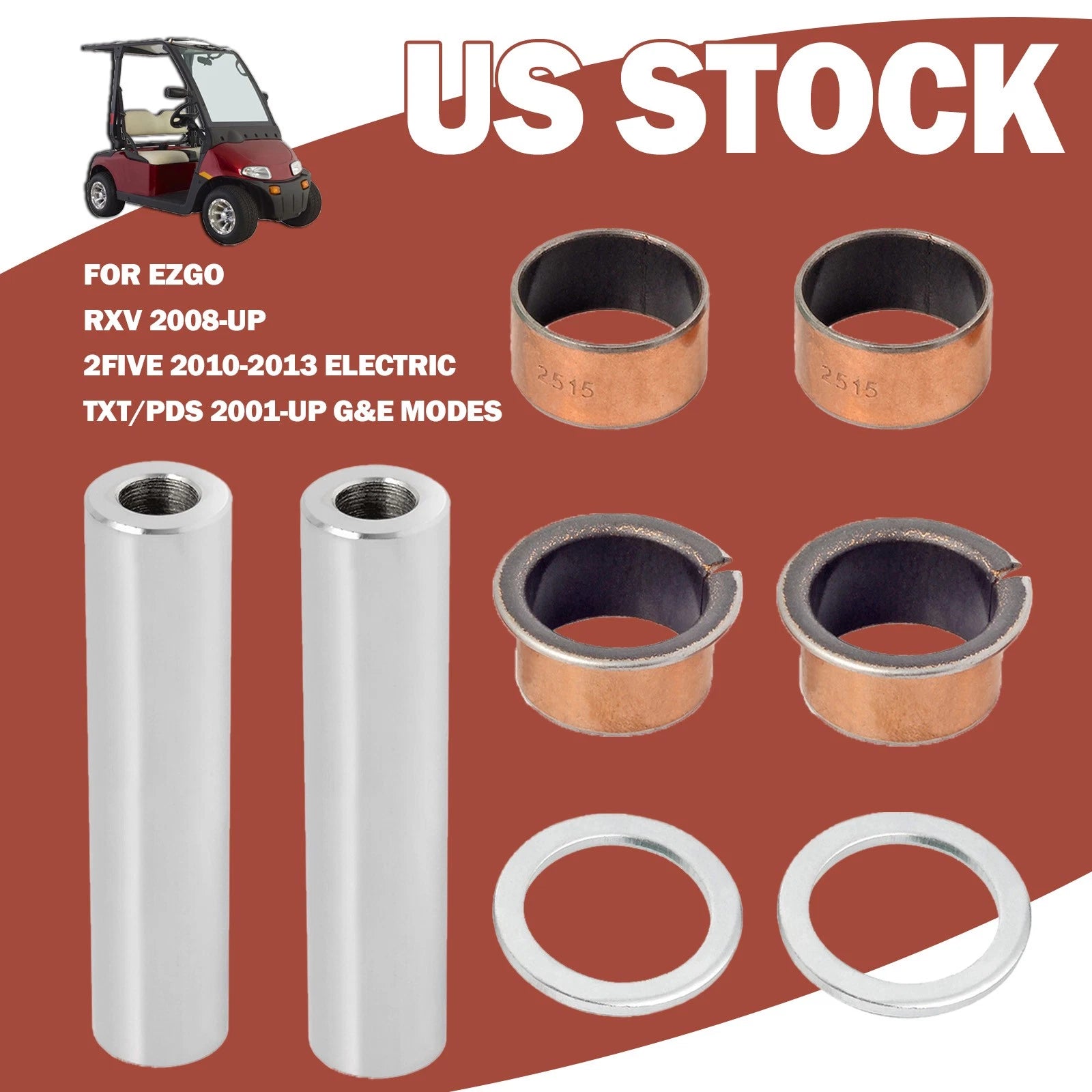 Bushing Spindle King Pin Tube Kit for EZGO 2FIVE (2010–2013) 632925