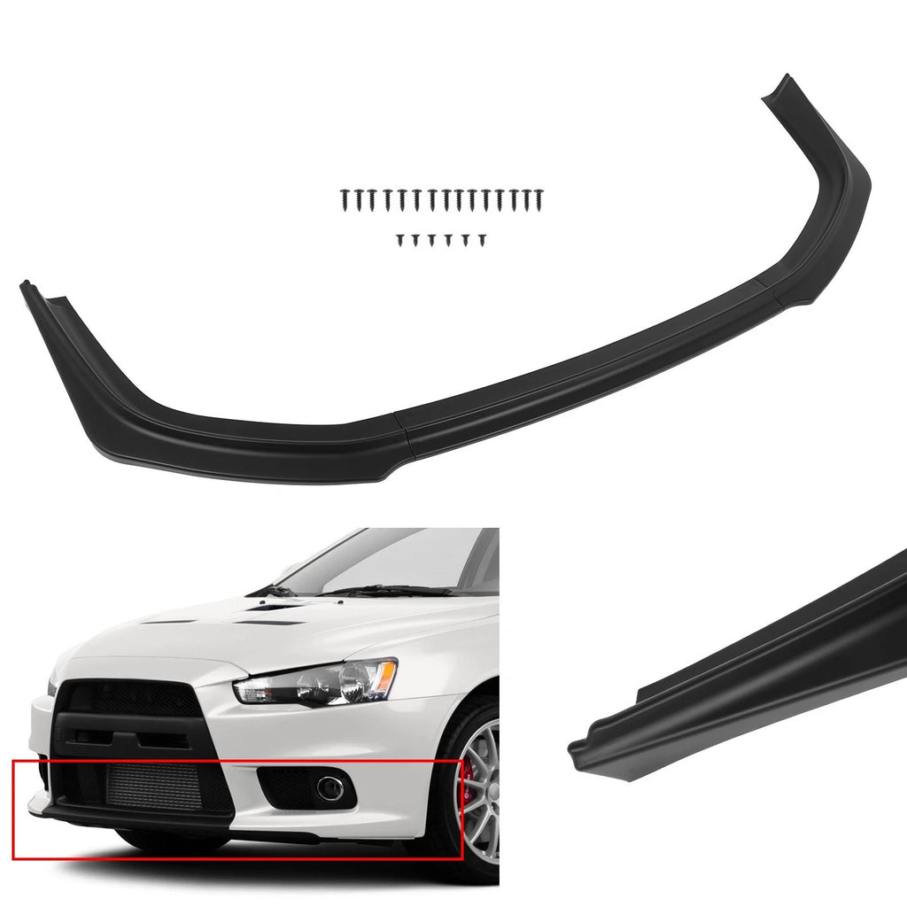 Front Bumper Lip for Mitsubishi Lancer EVO X (2008–2017) Matt-Black