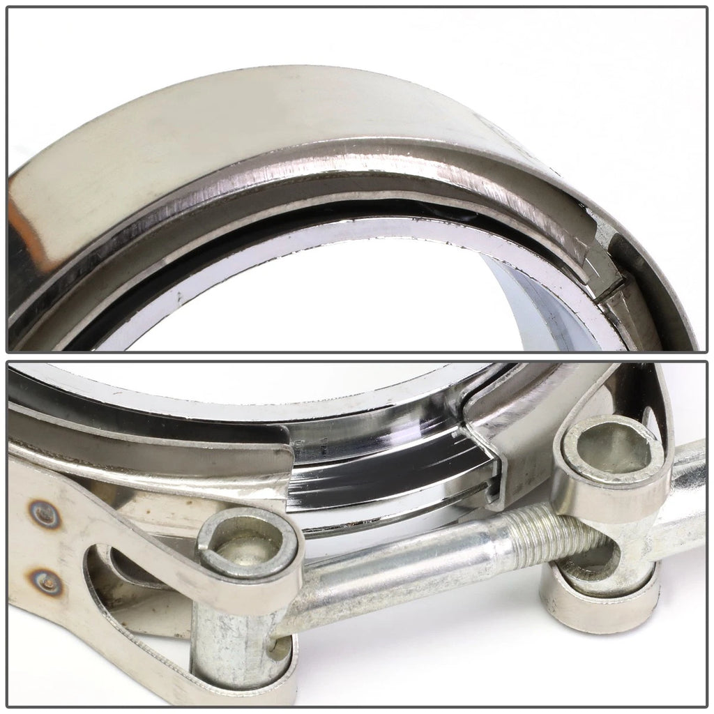 Set of 4 V-Band Bolt Clamps & Flanges for Turbo Down-Pipe Wastegate Exhaust