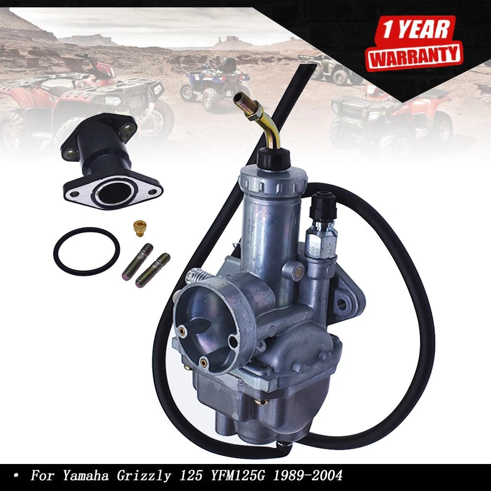 Intake Manifold Boot & Carburetor for Yamaha Grizzly 125 (1989–2004)
