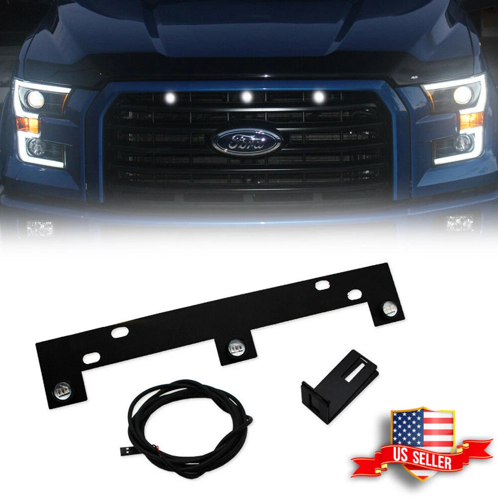Set of 3 LED Front Grill Driving Lights for Ford F150 (2009–2017)