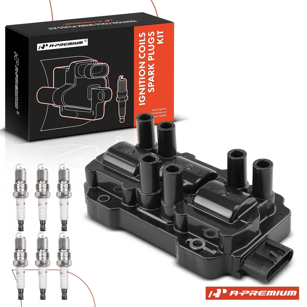 Ignition Coil and 6x Iridium Spark Plug for Chevrolet Silverado 1500 (2010–2020)