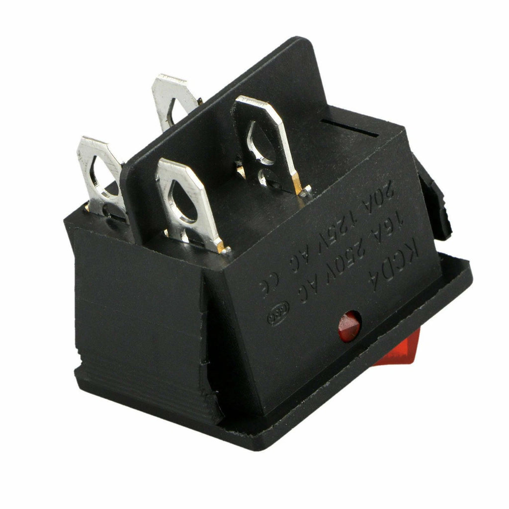2X Red Rocker Switch DPST ON/OFF 16 Amp 250V for Automotive Applications