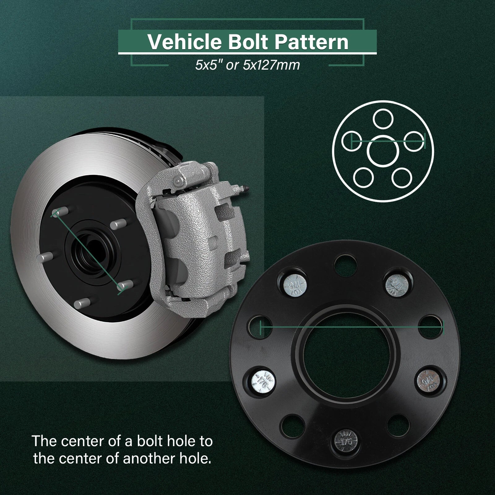 2X 2" Hub Centric Wheel Spacers 5x5 14x1.5 for Jeep Grand Cherokee (2011–2024)