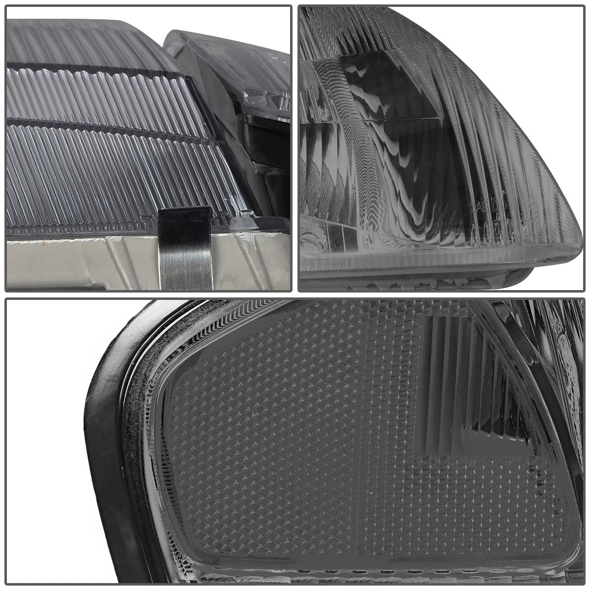 2X Smoked Housing Clear Side Headlight Lamps for Mazda 626 (1998–1999)