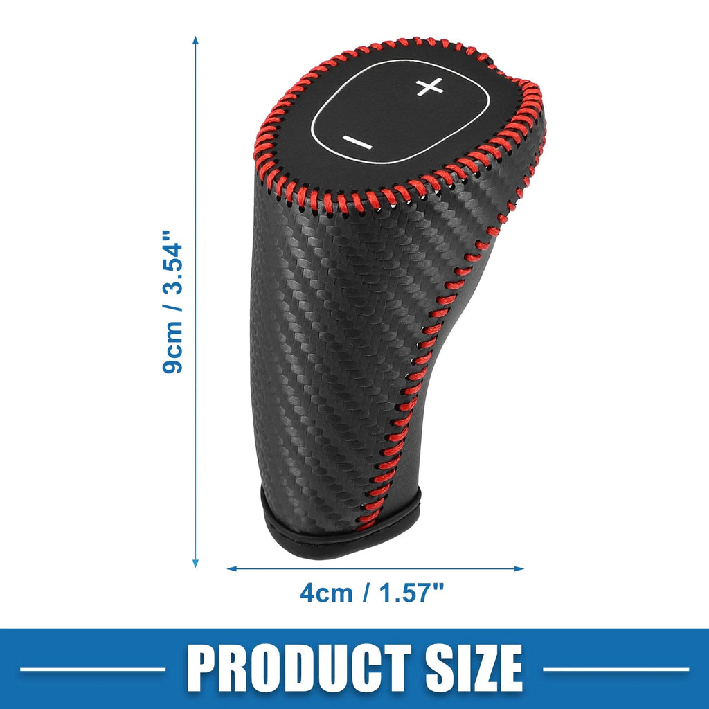 Gear Shifting Knob Cover Trim for Chevy Equinox Malibu (2010–2023) Black Red Stitches