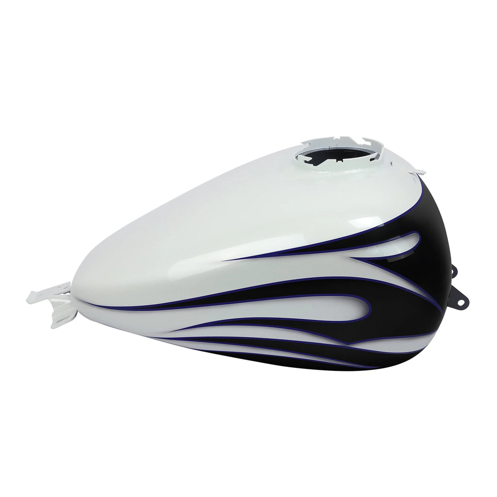 Fuel Gas Tank for Harley Touring (2008–2023) - White Amethyst Black Flames