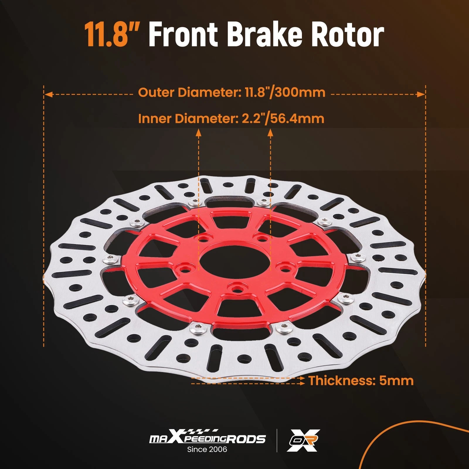 Front Brake Rotor Disc Pair for Harley Touring Electra Glide Road King (08–19)