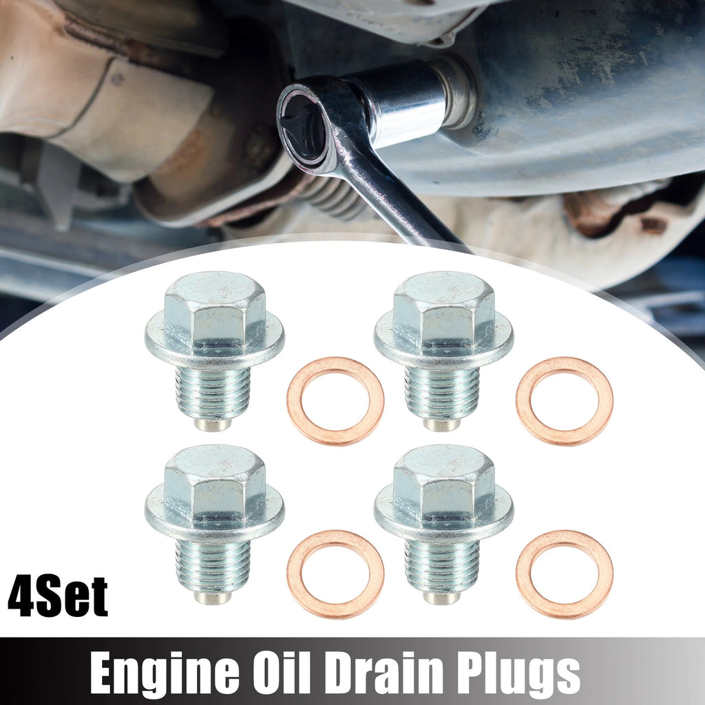 Set of 4 M12x1.25 Oil Drain Plugs with Washers 9034112012 for Toyota