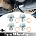 Set of 4 M12x1.25 Oil Drain Plugs with Washers 9034112012 for Toyota