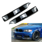 Gloss Black Front Bumper Side Spoiler Lip for BMW 1 Series E82 E88 (08-13)