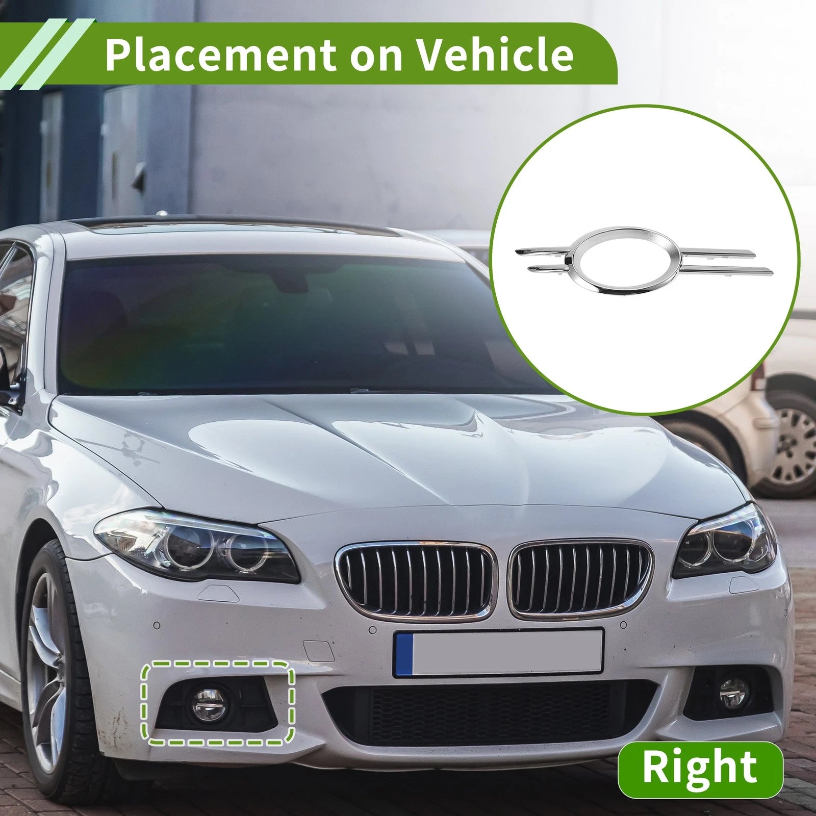 1Pc Front Right Fog Light Grill for Mercedes Benz W211 (2003–2009) No.2118851274 Silver
