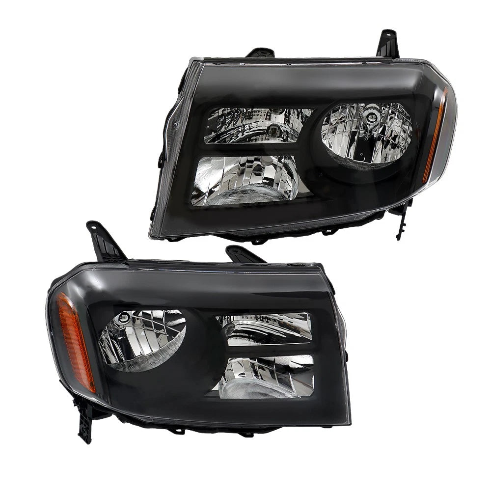 Headlight Assembly for Honda Pilot (2012-2015) Clear Black Driver+Passenger