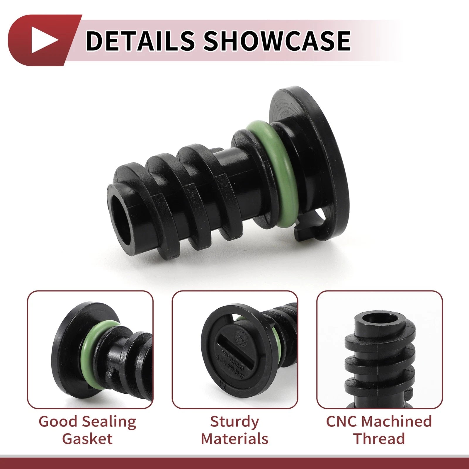 Set of 1 Rubber Oil Drain Plug for Mercedes-Benz C63 AMG (2016–2018) No.A0029902017