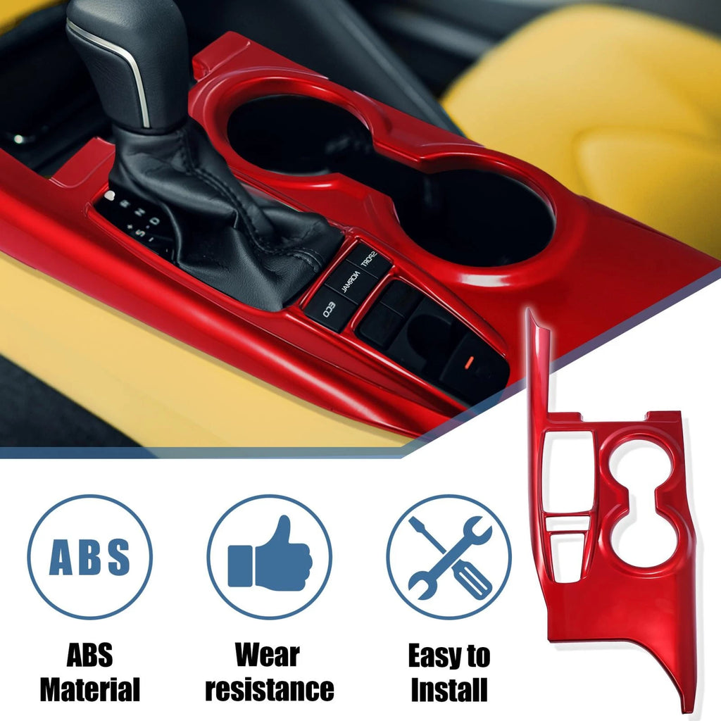 Gear Shift Frame Console Panel Trim Cover for Toyota Camry (2018–2023) Red