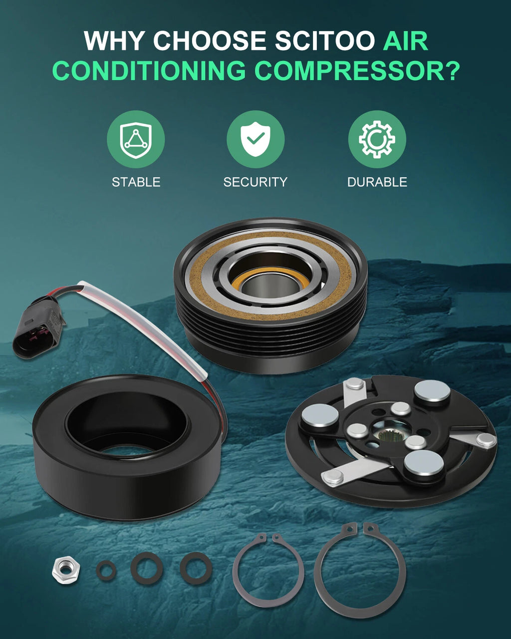 A/C Compressor Clutch Kit for Volkswagen Beetle Golf (1999–2002)